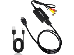 Conversor Adaptador 1080p Rca Av Composite Cvbs Para Hdmi Compatível Com Ps2/ps3/xbox/snes/n64/stb/vhs/vcr/dvd Pal/ntsc, 60hz, Plug Play Yizhood