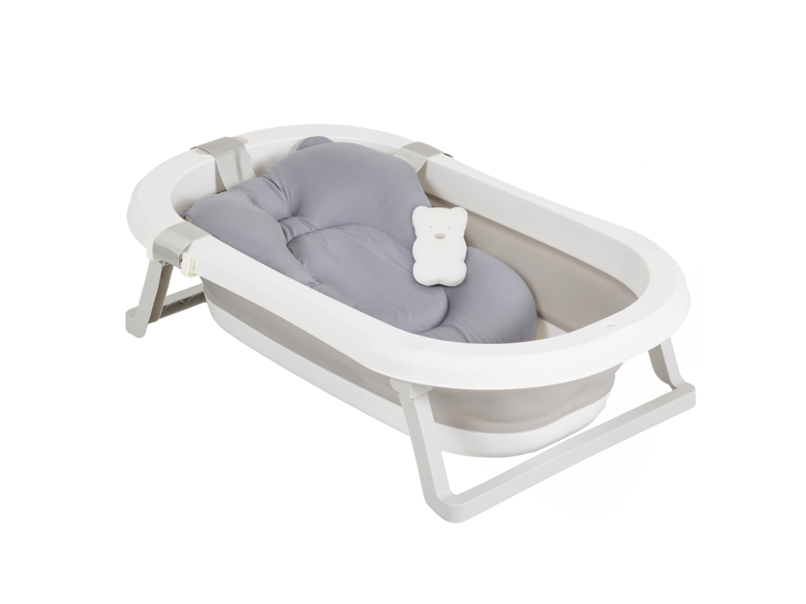 Conjunto De Banheira Para Bebé Com Banheira Dobrável Palma Cinzenta Moni