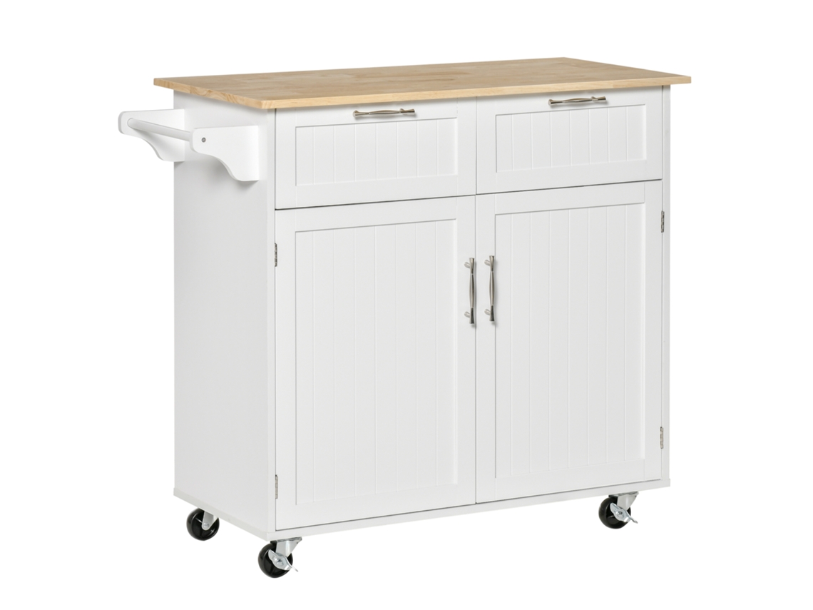 Carrinho de Cozinha Multiuso Madeira S/MARCA 2 gavetas (104x46x91cm)
