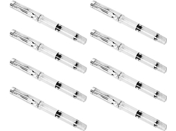 Conjunto de 8 Canetas tinteiro Recarregáveis com Pistão, Artísticas, Ponta Pincel Macia, Plástico Durável para