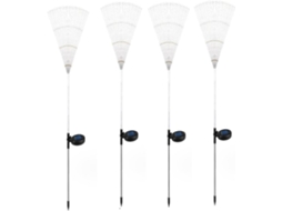 Conjunto De 4 Peças De Luzes Solares Decorativas Para Jardim Com 120 Leds Cada, À Prova Dágua Ip65, Gokoco