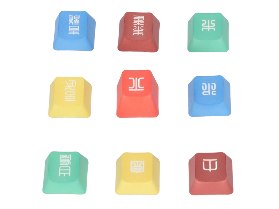 9 Pcs Keycaps Pbt Para Teclado Mecânico Dye Sublimation Vibrante Durável Resistente À Desgaste