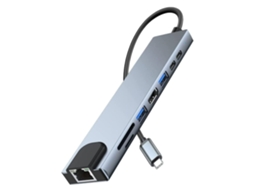 Hub Usb C Adaptador Hdmi com Ethernet Hdmi0214-Y2 Preto