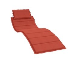 Almofadão de espreguiçadeira VIDAXL Vermelho Tecido (186x58x3cm)