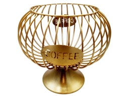 Cesto De Armazenamento Cápsulas Café Durável, Porta-cápsulas Organizador Cozinha Para Casa, E Hotel, Dourado.