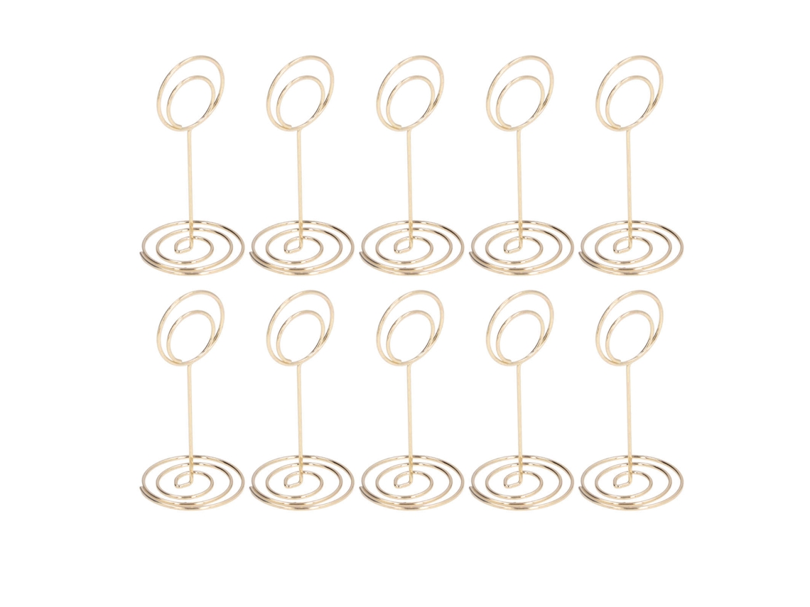 Conjunto de 10 suportes para números de mesa com base redonda, acabamento galvanizado, formato elegante e delicado BRILVIBERA