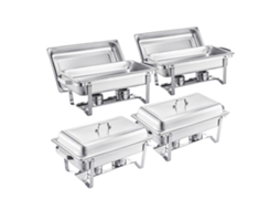 Conjunto de 4 pratos para aquecer alimentos em aço inox S/MARCA