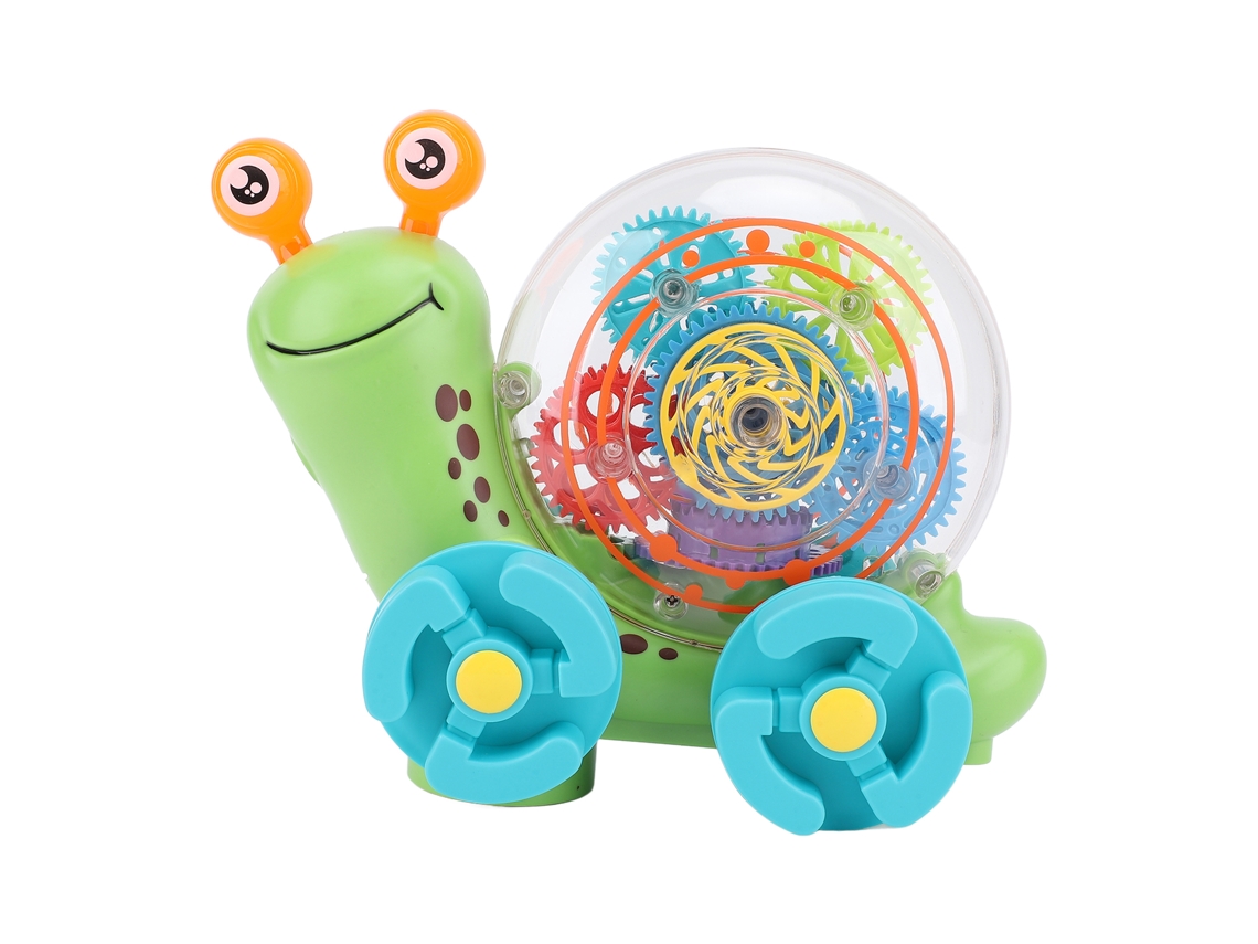 Mali brinquedo Caracol Elétrico Transparente com Luzes, Música e Projeção 360 Graus para Crianças