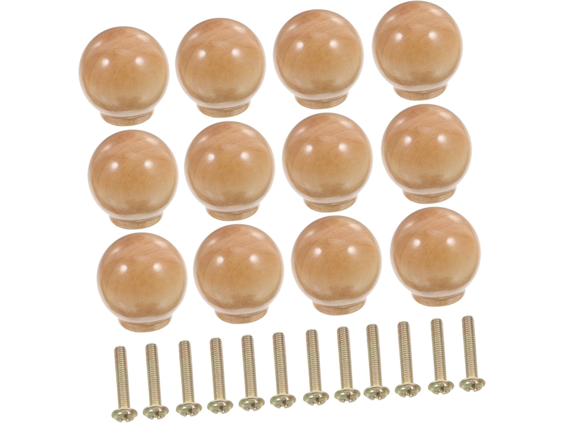 Conjunto De 12 Puxadores Madeira Estilo Boho Para Gavetas, Cômodas E Armários Design Moderno Minimalista