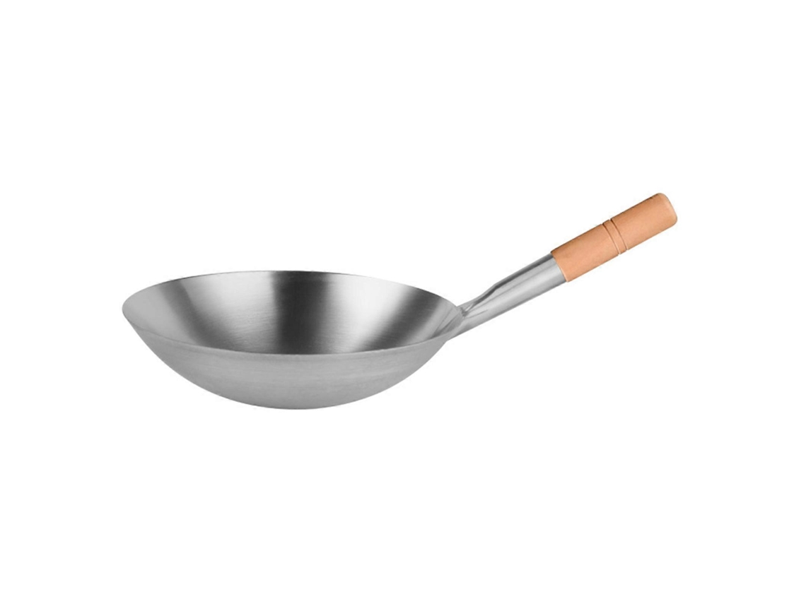 Concha Grande De Aço Inoxidável Para Panelas, Ideal Para Chefs Que Usam Wok, Frigideiras E Restaurantes. Possui Cabo Longo E É Perfeita Para Cozinhar