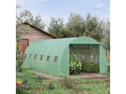 Estufa Tipo Túnel Para Pomar, Com 12 Janelas E Porta, Ideal Para Cultivo De Plantas, Vegetais E Flores Verdes