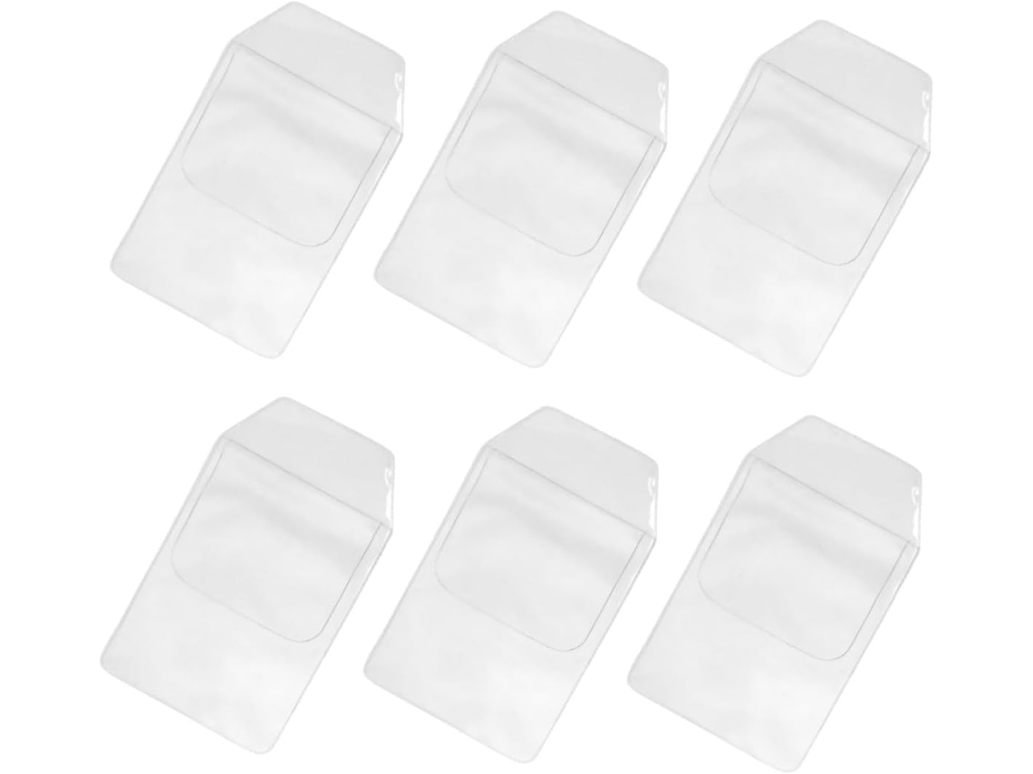 Organizador de canecas transparente em PVC com 6 peças, camadas protetoras para bolsas e camisas Jaleco, suporte para canecas