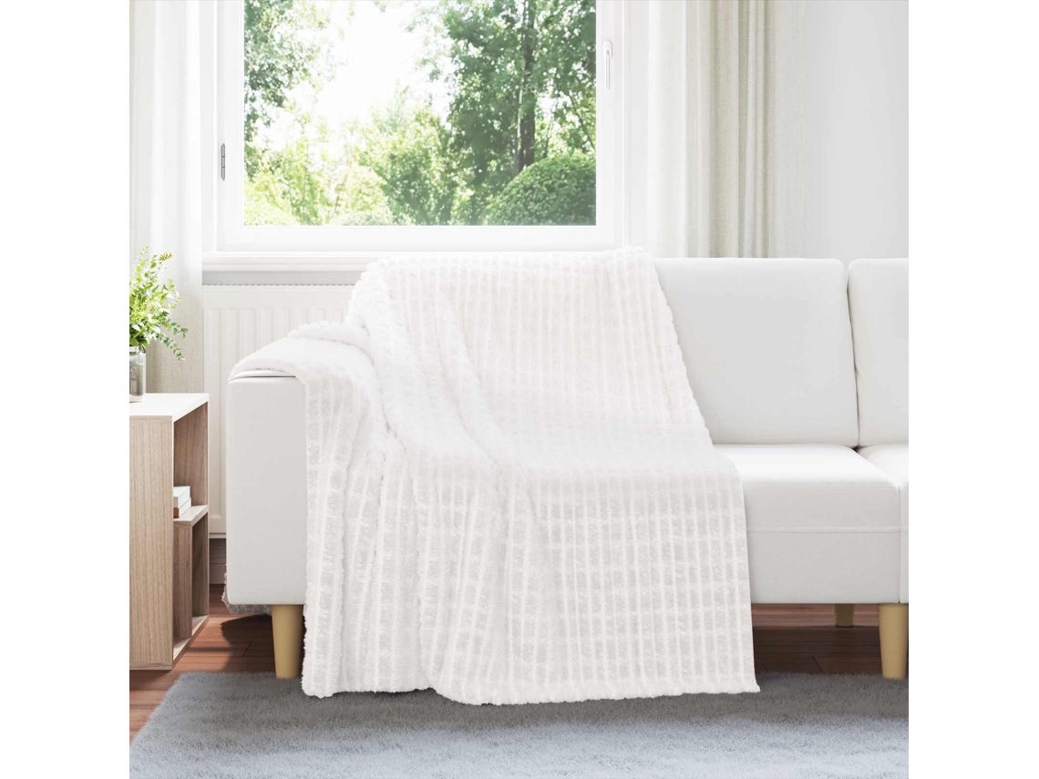 Vidaxl Cobertor Branco 200 X 150 Cm Lã