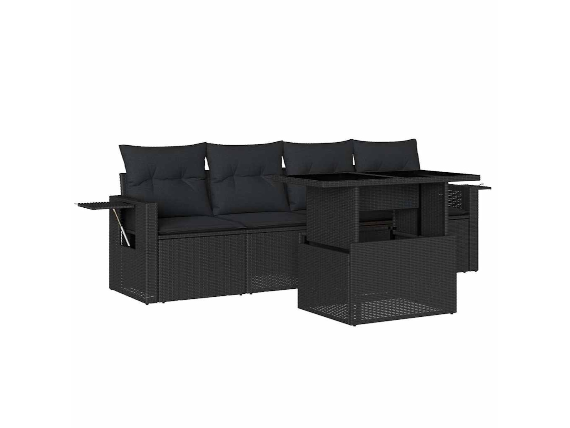 Garden Sofa Set, Garden Sofa Sets Vidaxl Preto Rattan / Vime (n/a)