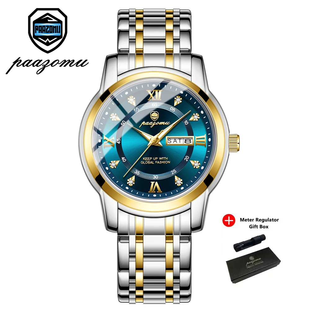 Relógio Casual Clássico (dourado E Azul), Adequado Para Ocasiões Formais De Negócios, Tanto Para Homens Quanto Para Mulheres.