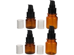 De 4 Frascos Âmbar Recarregáveis Com Bomba Dosadora Para Loções, Cremes E Produtos De Cuidados Faciais.