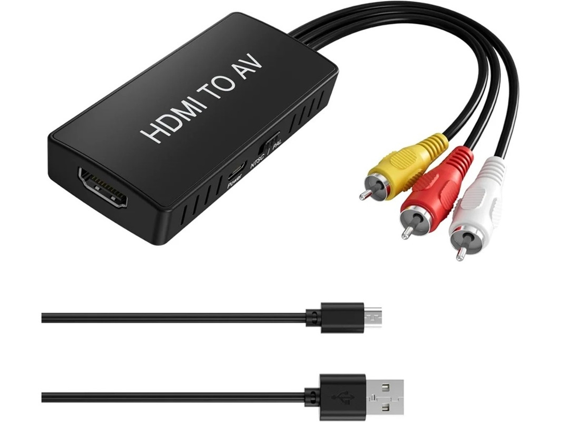 1080p Hdmi Para Rca Cvbs Av Conversor Cabo Av Incluído Pal/ntsc Compatível Pc, Tv, Wii, Xbox, Stb, Vhs, Vcr Bestvite