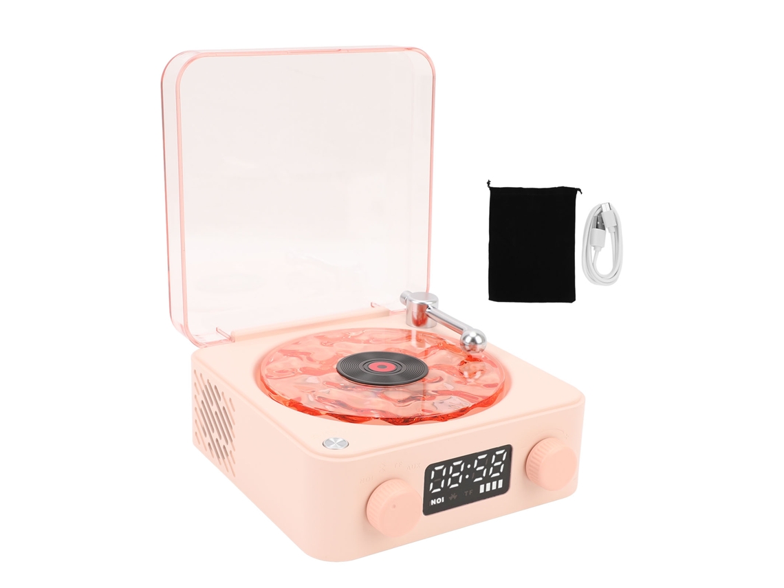 Toca discos Mali Vintage com Bluetooth e Luz Noturna