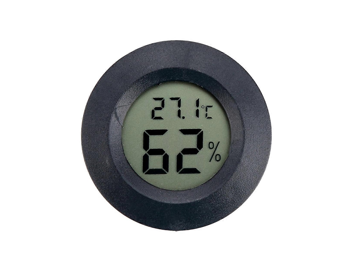 Mini Higrômetro E Termômetro Lcd Redondo Para Ambientes Internos Nostalgia88 (preto)