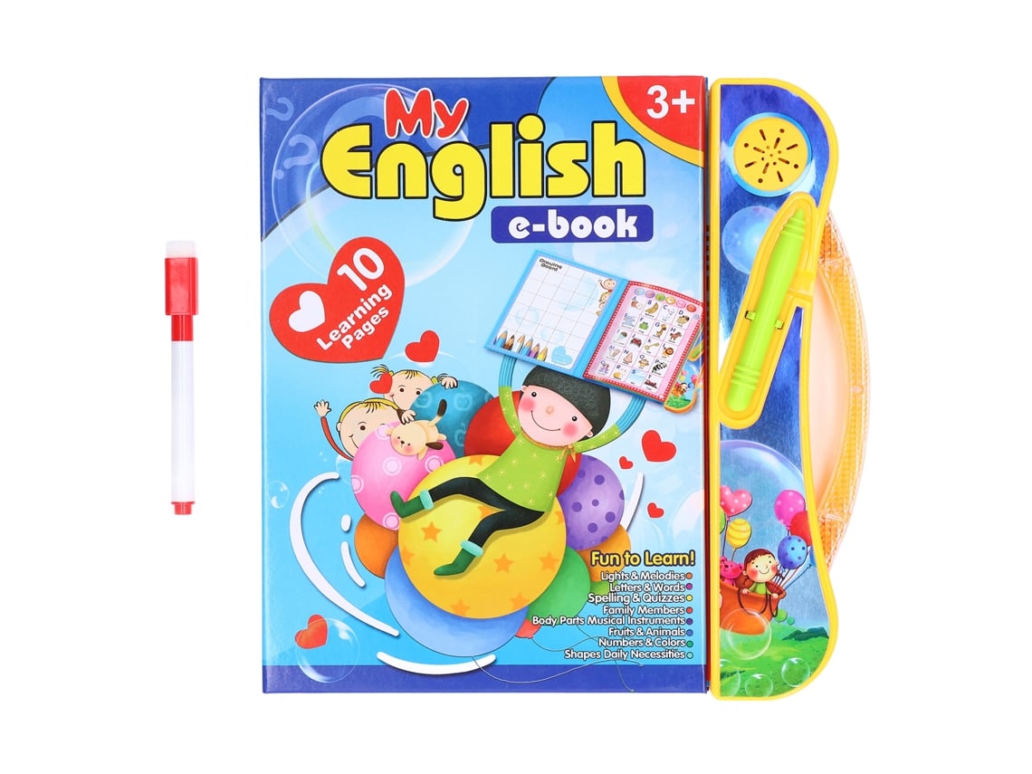 Ats máquina de Aprendizaje Infantil Multifuncional Interactiva com Caneta e Borrador de Giz para Crianças de 3+ Anos Azul