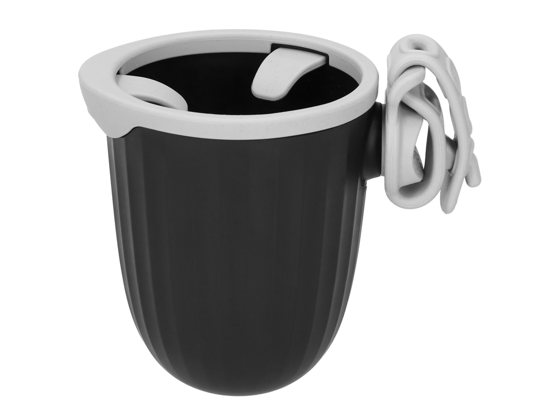 Porta-copos ajustável para carrinho de bebê, patinete elétrico e cadeira de rodas (preto e cinza)