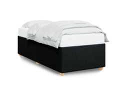 Estrutura de Cama Sem Colchão 80x200 Cm Tecido Preto MAISON EXCLUSIVE