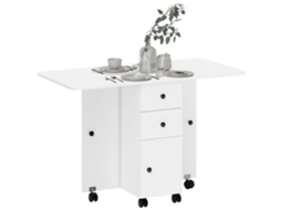 Mesa Dobrável S/MARCA, com Rodas, 120x60x76,5 Cm, Branco