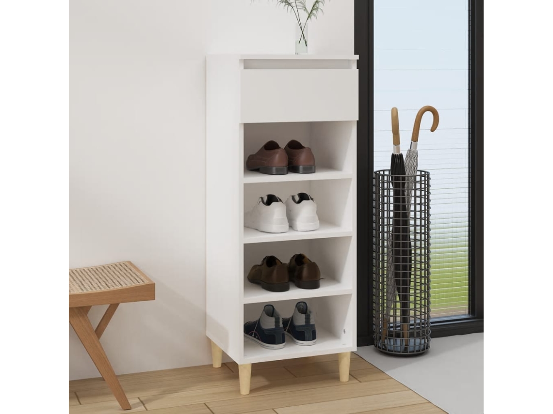 Vidaxl Sapateira 40x36x105 Cm Derivados De Madeira Branco