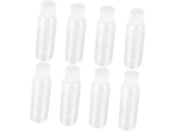Conjunto De 8 Garrafas Plásticas Brancas Recarregáveis De 120ml, Fáceis De Limpar.