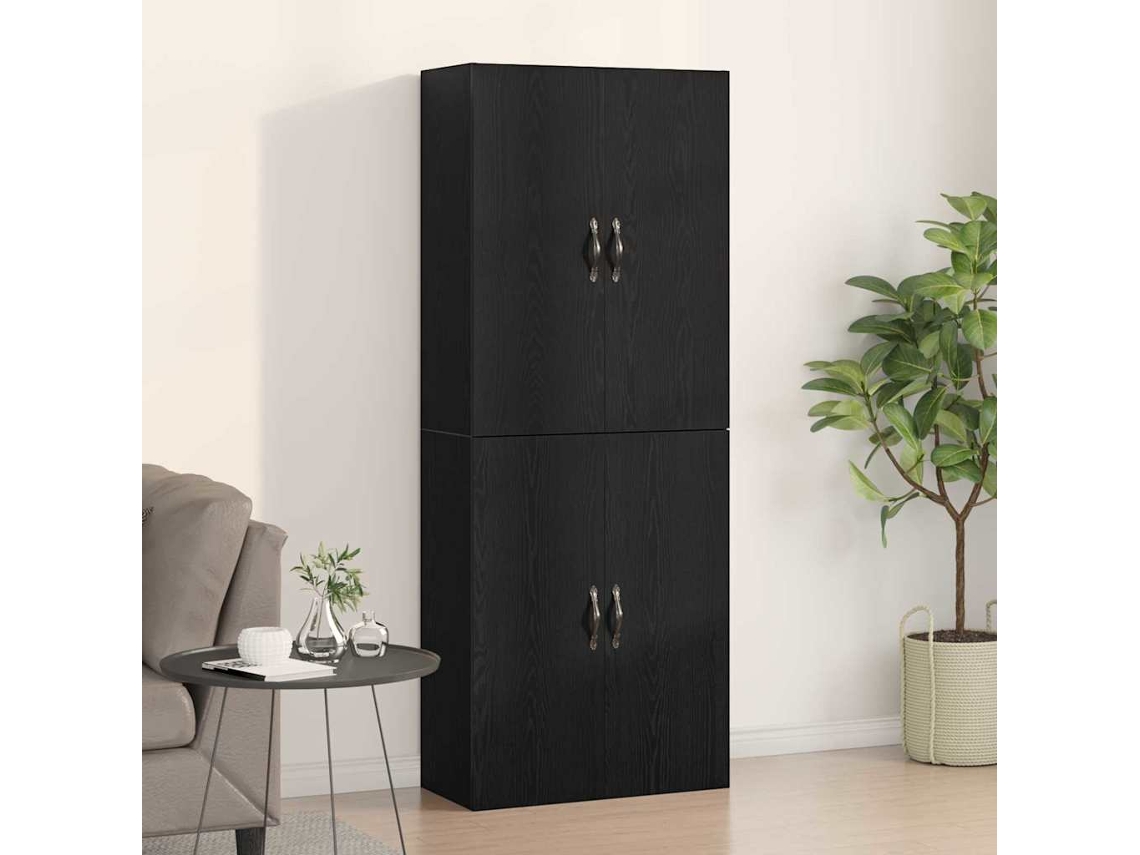 Vidaxl Armário De Parede 2 Pcs Carvalho Preto 69,5 X 34 X 90 Cm