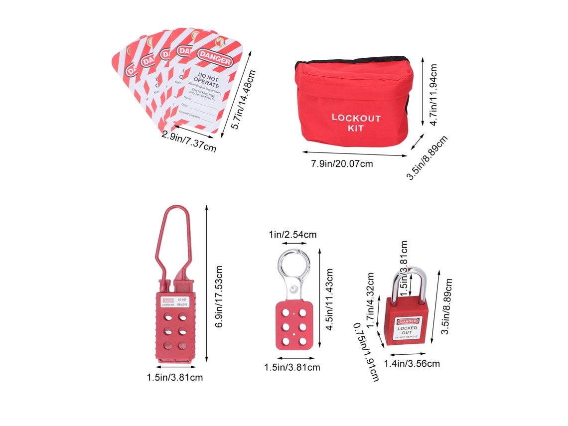 Kit De Bloqueio Elétrico Com Tags E Fivelas