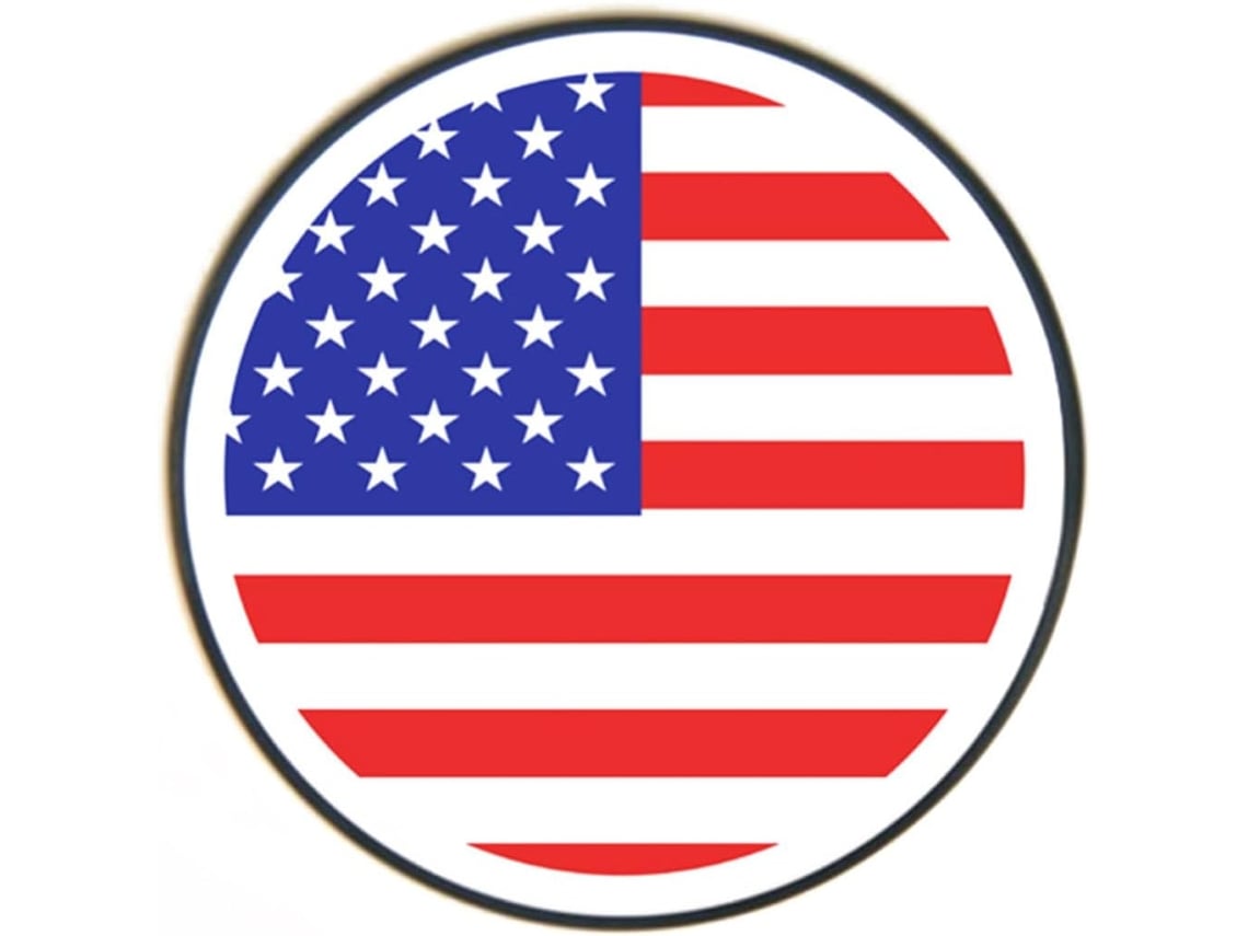 Adesivo Redondo De Vinil Com Estampa Da Bandeira Americana, Fácil De Remover.