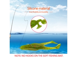 Luya Soft Frog Bait, Lifelike Shape, Suitable For Both Freshwater And Saltwater Fishing, 2 Pieces Per Pack (grass Green)