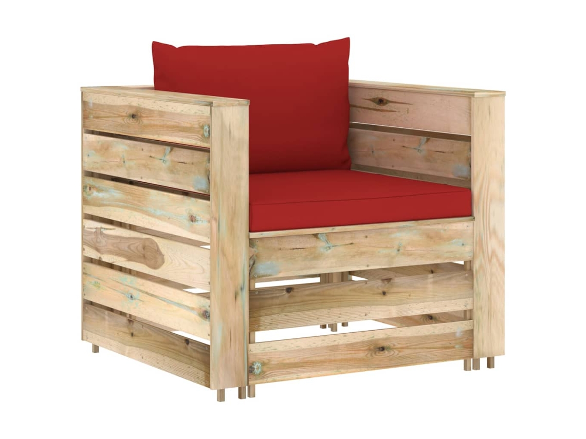 Maison Exclusive - 2 Pcs Conj. Lounge Jardim C/ Almofadões Madeira Impreg. Verde