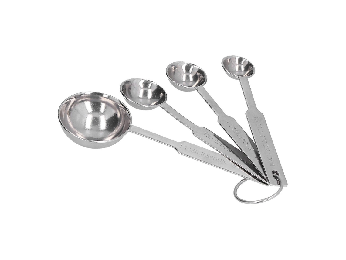 Colher De Medida Aço Inoxidável 4 Peças Conjunto Café Leite Cozinha