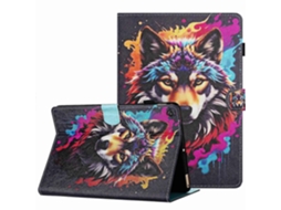 Capa de couro Webake para tablet inteligente com padrão pintado e costura