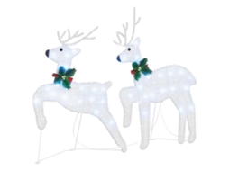 Conjunto 2 Decoração De Natal Vidaxl Branco Frio Tecido (45 X 19 X 65 Cm)