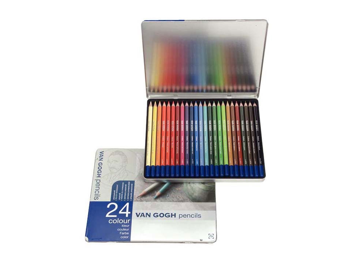 Conjunto De Lápis De Cor Bruynzeel Van Gogh Com 24 Cores Qualidade Profissional