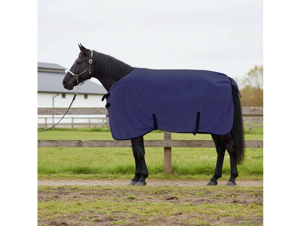 Vidaxl Cobertor De Cavalo Azul Marinho 105 Cm Fleece De Poliéster