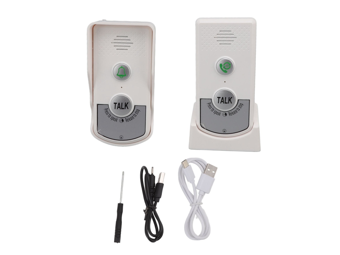 Primerox Campainha Interfone Semi Fio 1000m Carregamento USB Resistente à Água IP54 para Casa