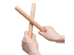 1 Par De Baquetas Claves Madeira Natural Instrumento De Percussão Ritmo Musical