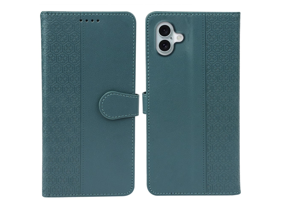 Capa Em Couro Pu Magnético Para Apple Iphone 16 Verde