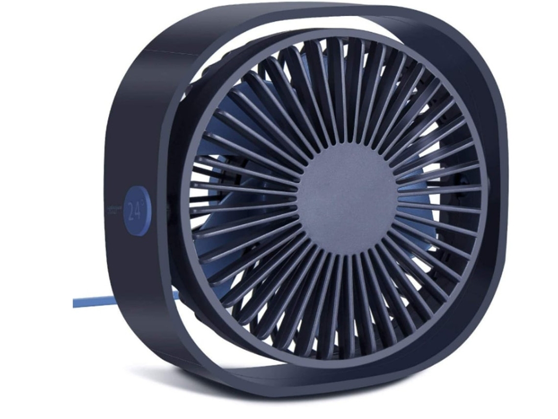 Mini Ventilador Mesa Usb 3 Velocidades 360° Azul Yizhood