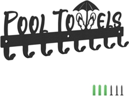 Suporte De Toalhas Para Piscina Com 8 Ganchos, Suporte De Parede Para Toalhas Uso Externo Ou No Banheiro, Cabide Para
