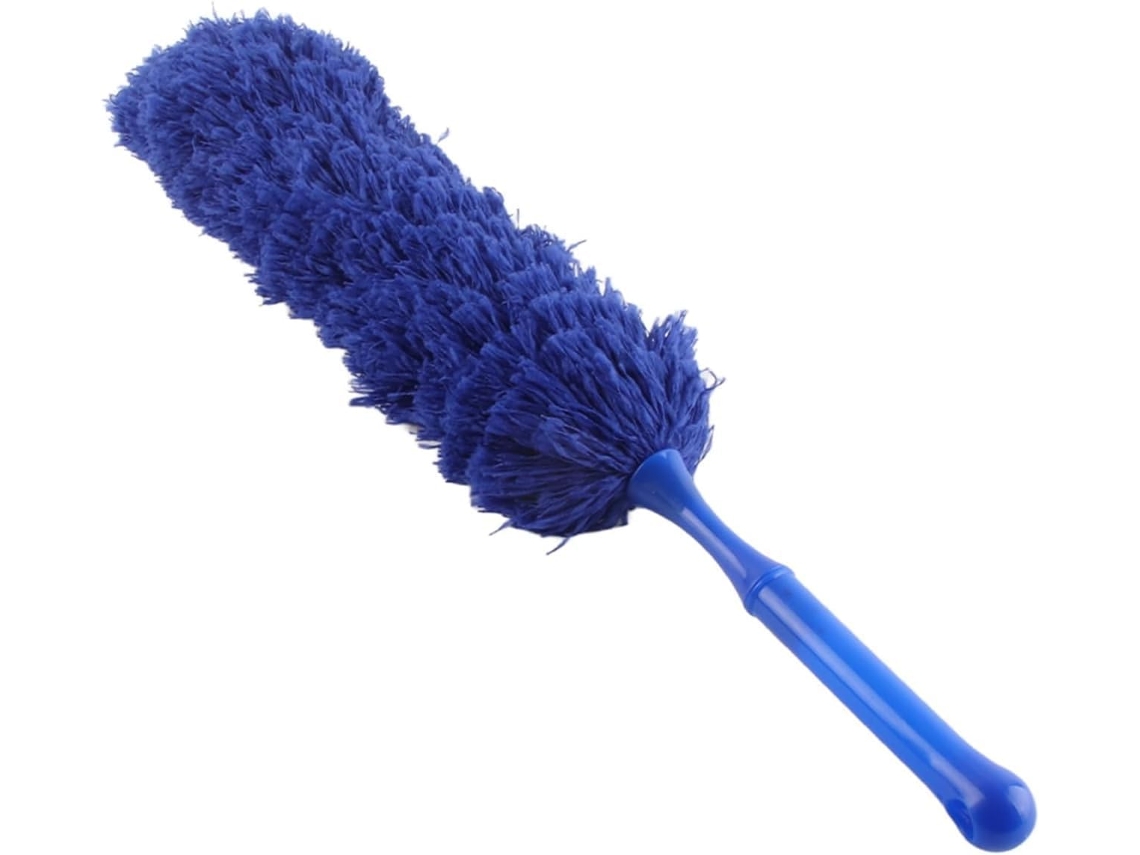 Espanador Eletrostático De Microfibra Com Cabeça Flexível E Macia Para Limpeza Móveis Azul Escuro