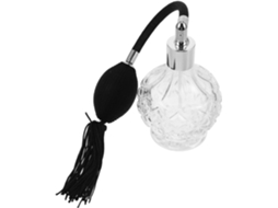 Frasco Spray Vintage De Vidro Recarregável De 100ml Com Pompom Longo Para Viagens.