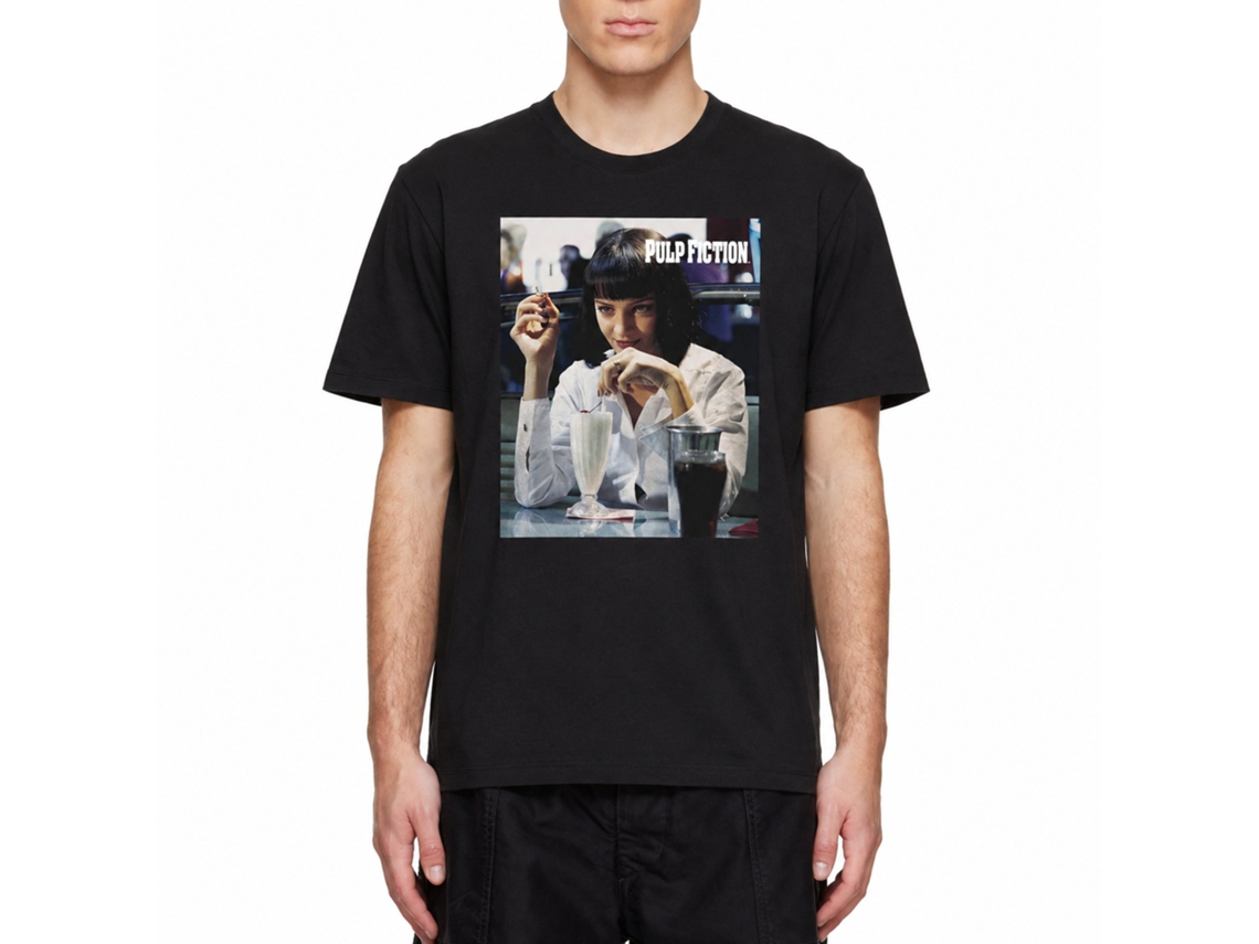 Rockinstone Pulp Fiction Men's T-shirt Mia Milkshake Tee - Black Size:m