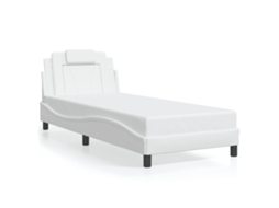 Bed Frame, Bed Frames Vidaxl Branco Couro Artificial (90 X 190 Cm)