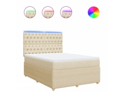 Box Spring Bed, Box Spring Beds Vidaxl Creme Tecido (140 X 190 Cm)