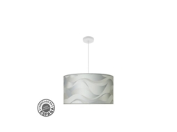 Pingente Moda 3xe27 Branco/cinza Onda Regx50x50cm C/difusor Fabrilamp